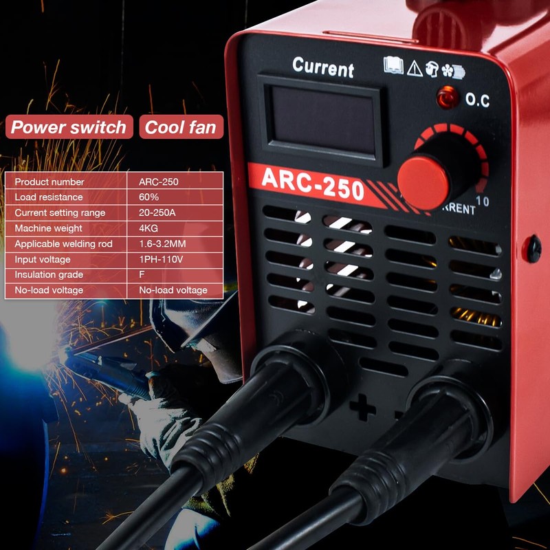Hosyond 110V 250A Stick Welder ARC Welder Portable Welding Machine