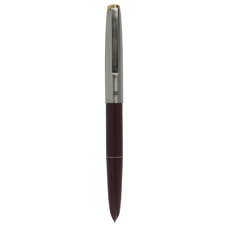 pluma ligera clásica fuente 329, tapa de plata, punta fina,