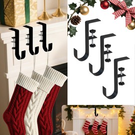 Stuzos Christmas Stockings Holder Hanger, Mantle & Garland Hanger,Bolt-Fixed & Detachable – Fits Fireplace Garland and Stocking Hanger, Works for Tables, Daily & Holidays (Style J, 3pcs)