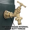 Solid brass water butt/rain barrel/tank threaded outlet adaptor/connector with 2