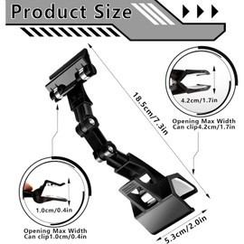 Lexziuo 6PCS Flexible Document Holder - Foldable Adjustable Copy Paper Stand for Desk, Typing & Reading, Black Multi-Purpose Document Clip Organizer