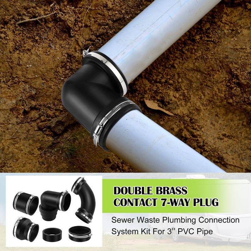 Innconee 6 Pcs RV and Camper Sewer Waste Plumbing Connection