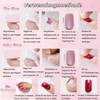 Virellay Rosa Press on Nails - Glänzende Falsche Nägel Mit