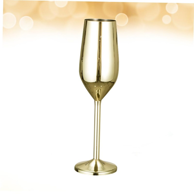 LABRIMP Stainless Steel Goblet Gold Plating Unbreakable Wine Cup for
