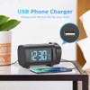 LIORQUE Projection Alarm Clock, Alarm Clocks Bedside with FM Radio,