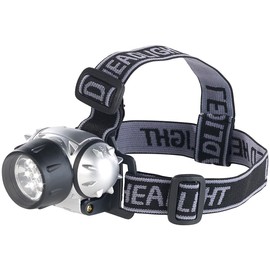 Lunartec LED Headlight Stirnlampe: 4er-Set LED-Stirnlampen mit 7 LEDs & 3 Helligkeitsstufen, 30 lm, 0,3 W (Taschenlampe Stirn, Stirn Leselampe)