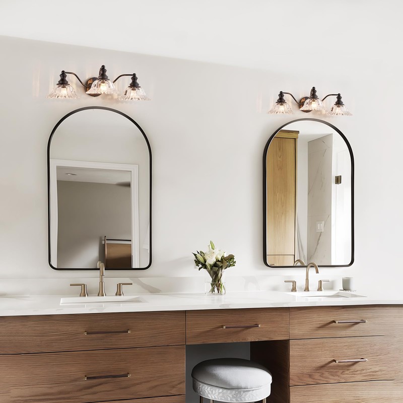 XIEDUN Farmhouse Vanity Lights for Bathroom Vanity Light Fixtures Black