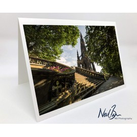 Neil Barr The Scott Monument Edinburgh - Scotland Greeting Card by Scottish Landscape Photographer Blank Inside