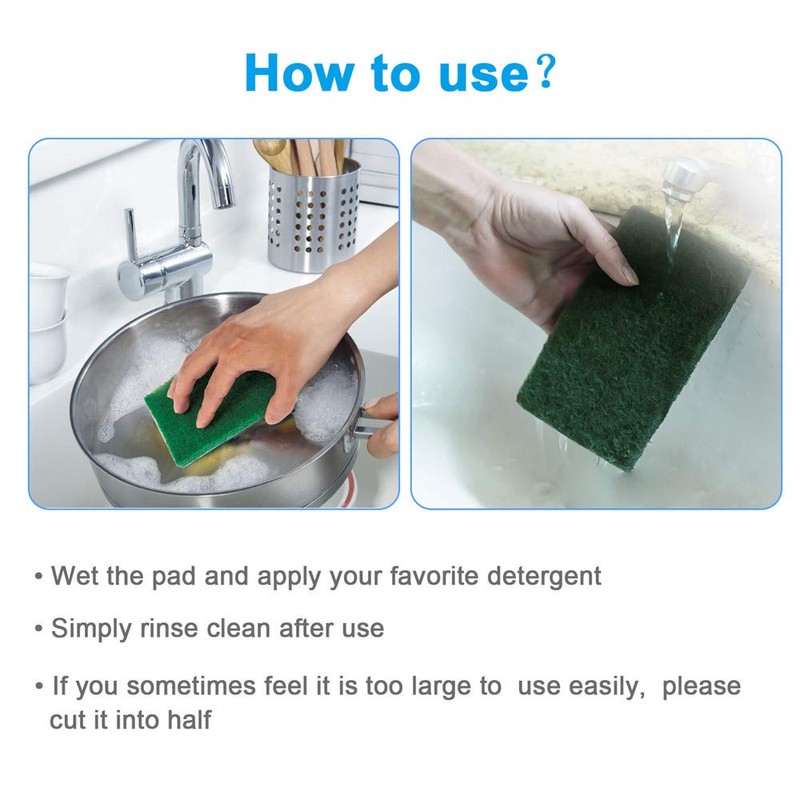 8PCS Scouring Pad - Premium Heavy Duty Scrub Pads, Reusable