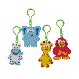 Fun Express 2 1/2" - 3" Big Eye Wacky Zoo Animal Backpack Clips - 12 Pieces