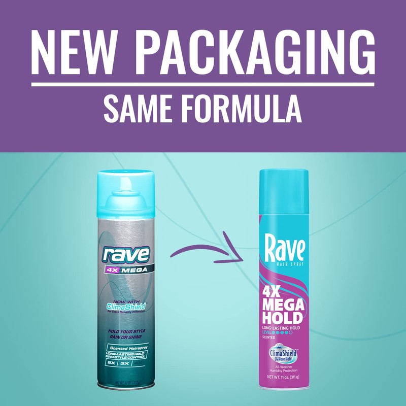 Rave 4X Mega Long-Lasting Firm Hold Scented Hair Spray for