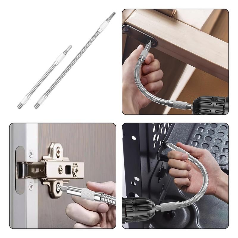 Pack of 4 Flexible Shafts for Drills, Drill Extensions with