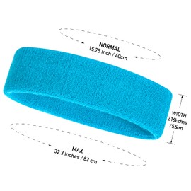 ONUPGO Sweatband Headband Men & Women - 3 Pieces Sports Headbands Moisture Wicking Athletic Cotton Terry Sweatband Sweatband Sweat-Absorbing Headband