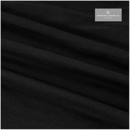 GC GAVENO CAVAILIA Easy Care Plain Dyed Flannel Fitted Sheet, 100% Brushed Cotton Luxury Accessory, Soft & Cosy Bed Linen, Black, Double Size Bedsheet