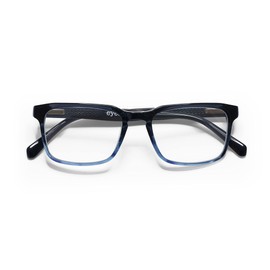 eyebobs Seymour Glass Premium Readers for Men | Rectangular Eye Glasses| Navy Fade Front and Temples | 3.50