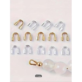 U-shaped Clip Buckle Cord End Tips, Wire Protector for DIY Jewelry Making, Cord Wire Protector for Necklace and Bracelet:_Silver_100 pcs