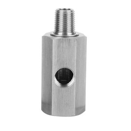 EVGATSAUTO Oil Pressure Sensor Adapter,Stainless Steel M10 Oil Pressure Sensor Tee to NPT Adapter Turbo Supply Silver