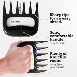 GIPIWYB Claw Meats, Multi-Purpose Claw Meat Shredder, Meat Claws for Shredding, Barbecue Accessories Bear Claws for Shredding Meat BBQ Pulled Pork, Chicken in Kitchen, Grill, Black