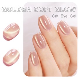 Vishine Gel-Lack, magnetisch, Katzenauge, 16 ml, Cat Eye Gel, Sheer, Nude, Beige, Gold Glitter Gel-Effekt, holografischer Glanz, für Maniküre, Nail Art DIY #432