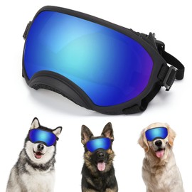 Flantor Dog Sunglasses, Large Dog Sunglasses Dog Goggles UV Protection Pet Glasses with Adjustable Strap for Large and Medium Dog
