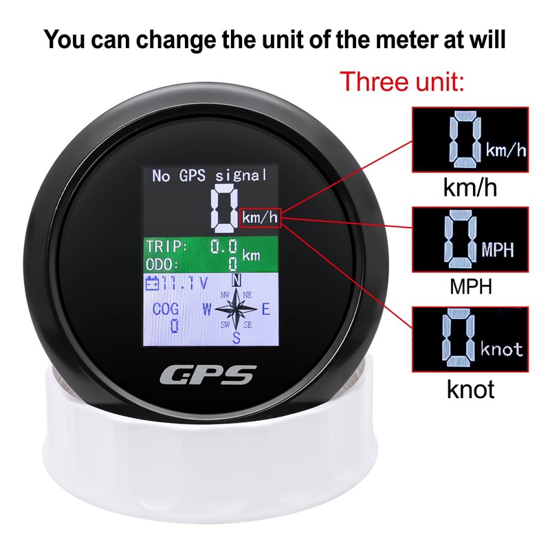 MAIMEIMI GPS Speedometer 3-3/8" 85mm Boat GPS Speedometer Odometer Waterproof