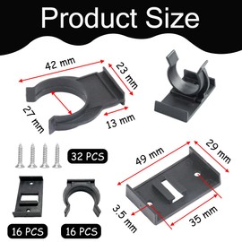 Sctmda Kitchen Skirting Board Clips, Pack of 16, Kitchen Pedestal Clips, Kitchen Pedestal Fixing Pedestal Holder, Base Clips with Fixing, Pedestal Bracket Kitchen with 32 Screws for Bathroom, Base 27