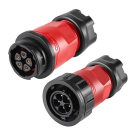 CNLINKO YM-20 5 PIN Industrial Waterproof Connector,IP68 Circular Connector,PBT Plastic Shell Quick Plug Aviation Connector M20 Male Plug and Female Plug