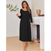 Ekouaer Long Nightgown for Women Warm Nightshirt Lounge-wear Full Length