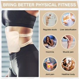 TORPNIA Castor Oil Pack, Adjustable Reusable Castor Oil Pack Wrap for Liver Detox, Castor Oil Pack Wrap for Stomach Less Mess, Elastic Strap Bamboo Cotton Machine Washable Anti Oil Leak 1pcs