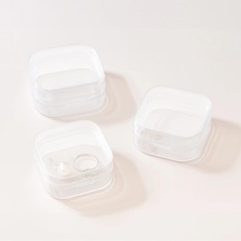 Homaisson 300 Pcs Square Plastic Transparent Bead Storage Containers, Small Jewelry Organizer Box for Beads, Earrings, and Crafts, Clear Plastic Organizer for Sorting and Storing Small Items