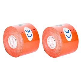 Kinesiology Tape Pro, Athletic Waterproof Muscle Support Adhesive Kinesio Sport Tape for Athletes 2 inches x 16.4 feet, 2 Rolls, Orange