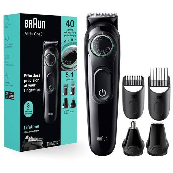 Braun All-In-One Style Kit Series 3 3450, 5-in-1 Trimmer for