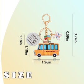 School Bus Driver Appreciation Gifts for Women Men Retired Drivers Reitrement Gifts for Bus Driver Thank You Gift Keychain for Women Men Preschool Drivers End of School Year Gift from Students