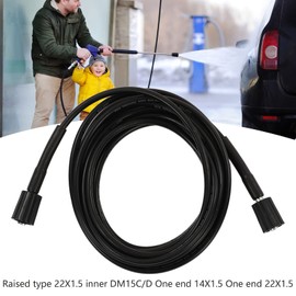 9m High Pressure Washer Hose Car Wash Hose Explosion Proof PVC Rubber Water Extension Pipe (2 End M22 Insert 15MM)
