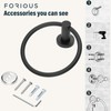 FORIOUS Towel Holder, SUS304 Stainless Steel Wall Mounted, Modern Towel