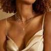 Sliver Layered Necklaces for Women, Dainty Sterling Sliver Plated Cross