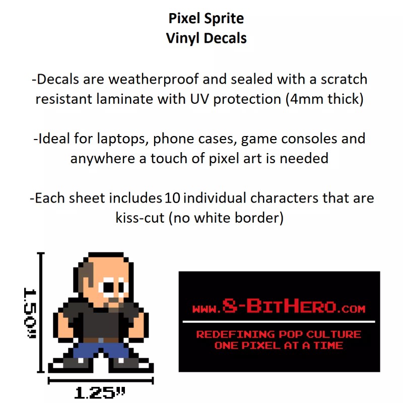 8-BitHero 8bit DUNGEONS & DRAGONS Vinyl Decal Set of 9