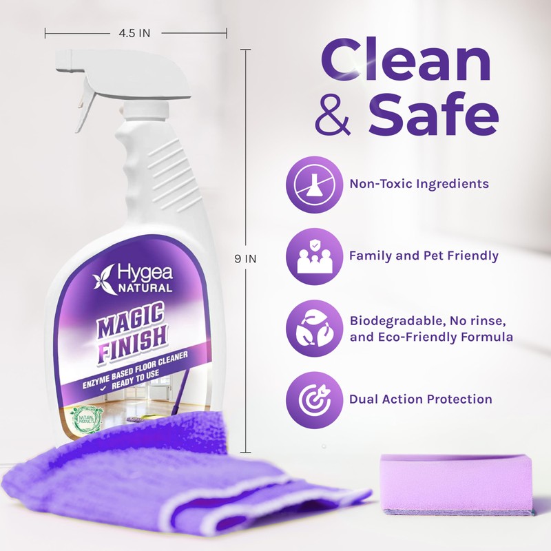 Hygea Natural Magic Finish Enzyme-Based Chemical-Free Floor Cleaner - No