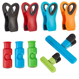 Chip Bag Clips, 9 Pack Food Bag Clips, Magnetic Bag Clips for Food Storage with Air Tight Heavy Seal Grip (Assorted Sizes and Colors)