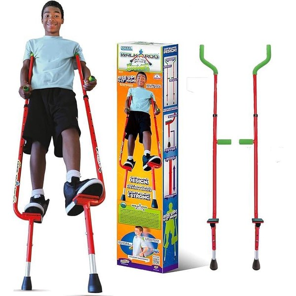 Adjustable Walkaroo Xtreme Steel Stilts for Kids - Indoor/Outdoor Play,