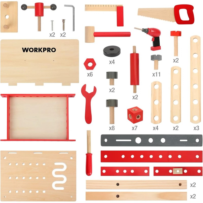 -- WORKPRO 70PC Kids Building Toy Educational Construction Toy Wooden