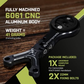 JRC Components Underbar Mount for Cannondale Hollowgram Knot & Save System Handlebars for Garmin Edge GPS Computer Mount for Cannondale