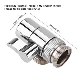 Hapivida Tap Diverter Valve, Brass Sink Tap Splitter Diverter Valve Kitchen Tap Connection, G1/2 Universal Bathroom System Components Replacement Part for Kitchen and Bathroom