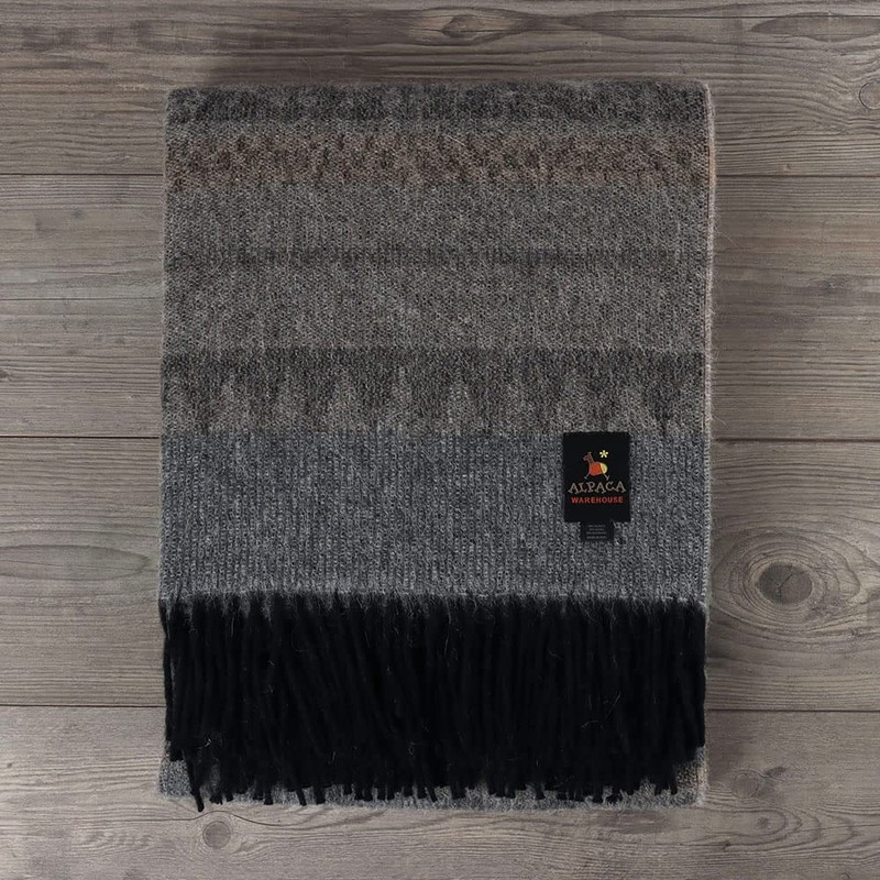 Alpaca Wool Blanket Throw Cherokee Design for Bed Couch Sofa