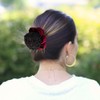 5 Pack Large Ballet Hair Bun Covers with Flower Ponytail