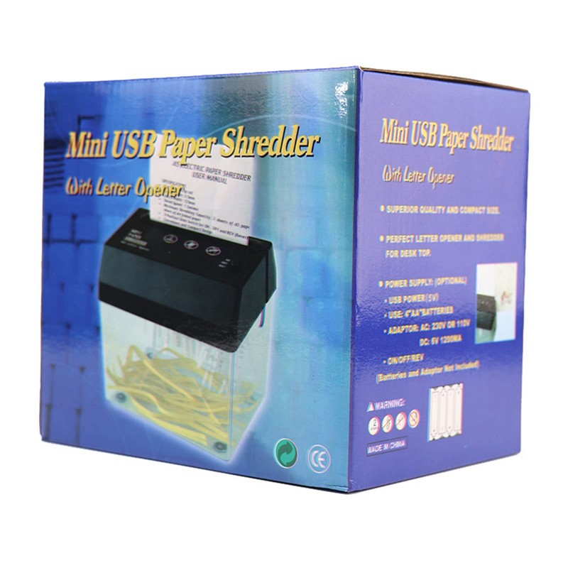 Mini Electric USB Shredder, Automatic Feeding, High Efficiency, Compact and