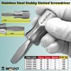 WEDO Stubby Screwdriver, Stainless Steel Slotted & Flat Head Screwdriver,