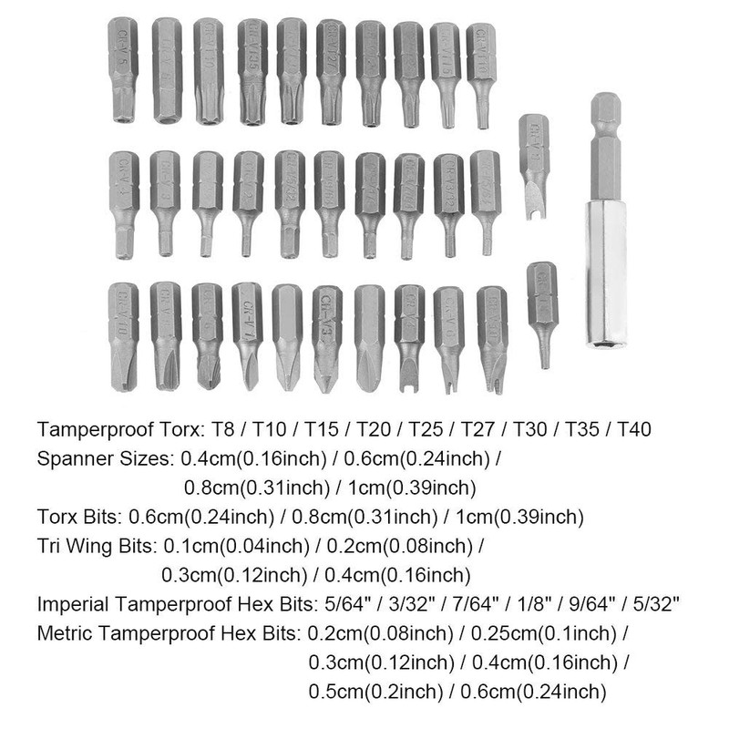 33pcs/set multifunctional screwdriver bits set, screwdriver bits set, safety screwdriver
