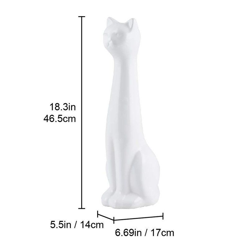 Allure Home Creation White Cat 2-Piece Toilet Brush Holder and