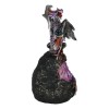 Ebros Lavender Dragon with LED Light On Lava Mountain 8.5